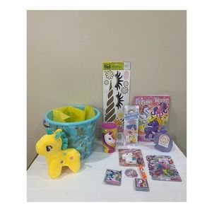 Plush Unicorn Gift Basket Set Wall Decals Soap Memory Game Lip Gloss Cup Balloon